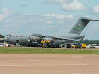 02-1106 @ EGVA - C-17A/7 AS-62 AW USAF/RIAT Fairford (ZJ240 Griffin in foreground) - by Ian Woodcock
