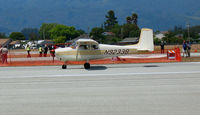 N9233B @ WVI - Locally-based 1958 straight-tail Cessna 175 taxies @ Watsonville, CA airshow - by Steve Nation
