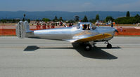 N2756H @ WVI - Mostly aluminum colored 1946 Ercoupe 415-C taxying NC2756H @ Watsonville, CA airshow - by Steve Nation