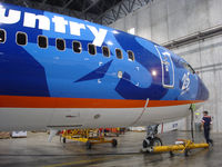 N811SY @ MSP - Brand new aircraft just arriving from Boeing. Notice the 25th Anniversary logo!?