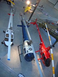 57-2729 @ IAD - National Air and Space Museum, Bell H-13J-BF Sioux, used by President Eisenhower, Bell 47 N116B is on the left and Robinson R44 G-MURY on right - by Timothy Aanerud
