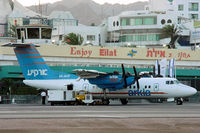 4X-AHF @ LLET - Arkia Airways Dash 7 at Eilat, Israel - by Steve Hambleton