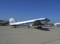 N814CL @ CMA - 1945 Douglas DC-3C, two P&W 1830s; Clay Lacy's DC-3 in livery of United Airlines 'Mainliner O'Connor', Clay holds the record of more flight hours than anyone else in the world-EXCEPT for that Russian test pilot with over 60,000 hours. - by Doug Robertson