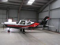 G-JDEE @ EGBG - Trinidad in the hangar at Leicester - by Simon Palmer