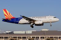 N826AW @ SNA - US Airways (America West Airlines) N826AW Arizona (FLT AWE130) from Las Vegas McCarran Int'l (KLAS) on short-final to RWY 19R. - by Dean Heald
