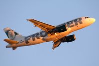 N938FR @ LAX - Frontier Airlines N938FR Misty - Arctic Fox (FLT FFT407) climbing out from RWY 24L enroute to Denver Int'l (KDEN) late in the day. - by Dean Heald