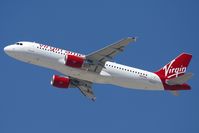 N621VA @ LAX - Virgin America N621VA Air Colbert climbing out from RWY 25R enroute to San Francisco Int'l (KSFO).