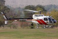 N636SB - San Bernardino County Sheriff helo arriving at Hansen Dam Park. - by Dean Heald