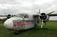 G-RACA @ EGBL - Falling apart: this Sea Prince is now sort of a gate guard at Long Marston, with the Gods Kitchen paint job apparantly the result of a music festival. - by Henk van Capelle