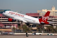 N624VA @ LAS - Virgin America N624VA (FLT VRD774) climbing out from RWY 25R enroute to San Francisco Int'l (KSFO).