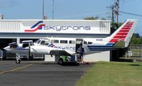 VH-SKV @ YBCS - Cessna 404 - by Terry Fletcher