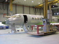 VP-CAU @ EHAM - Brand new Bombardier Global 5000 aircraft being painted at QAPS - by Remon Pouw