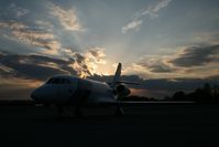 N48CG @ KHKY - Corning's Falcon at sunset. - by Bradley Bormuth