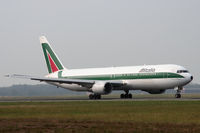 I-DEIB @ LIMC - Alitalia Boeing 767 landing at Milan Malpensa - by Steve Hambleton