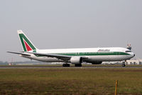EI-DBP @ LIMC - Alitalia Boeing 767 landing at Milan Malpensa - by Steve Hambleton