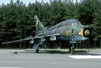 8511 @ KLINISKA - In the middle of the woods the Polish defence has some highway strips. This Su-22 is on the flightline of such an airstrip. - by Joop de Groot