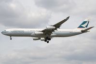 B-HXE @ EGLL - Cathay Pacific A340-300 - by Andy Graf-VAP