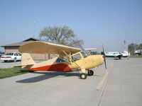 N3144E @ CHT - Air Power Museum's Aeronca Champ on the ramp at Chillicothe, MO - by BTBFlyboy