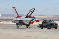 86-0039 @ KLSV - United States - US Air Force (USAF) - General Dynamics F-16D Fighting Falcon - Thunderbird No. 8 - by Brad Campbell