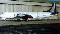 EI-CET @ EGNX - Hunting Cargo Airlines Electra c/n 1144 at East Midlands in 1997 - by Terry Fletcher