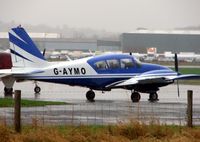 G-AYMO @ EGBW - Pa-23-250 on a wet morning at Wellesbourne