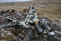 AE521 - Wrecked BV Chinook CH-47C of the Argentine AF located at the foot of Mount Kent, Falkland Island. This aircraft was destroyed during the 1982 Falklands Conflict. - by Steve Staunton