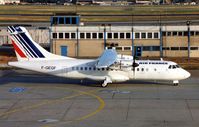 F-GEGF @ EDDF - ATR42 c/n 36 of Air Littoral operated in the colours of Air France in 1988 - seen taxying to depart Frankfurt - by Terry Fletcher