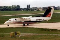 D-BIER @ EGBB - This aircraft is currently with Cirrus Airlines - over the tears it has worn several liveries for German operators - here seen in 1995 in Interot colours - by Terry Fletcher