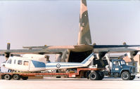 31-196 @ FTW - Greek Bell 212 / UH-1 being loaded on to a Greek C-130H at Meacham Field