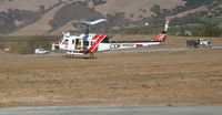 N495DF @ E16 - CALFIRE/CDF Bell EH-1H/Chopper #106 in hover @ South County Airport (Morgan Hill), CA - by Steve Nation