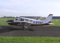 G-BYSP @ EGBW - PA-28 taxiing at Wellesbourne - by Simon Palmer