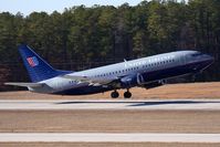 N328UA @ RDU - United Airlines N328UA (FLT UAL241) departing RWY 5L enroute to Washington Dulles Int'l (KIAD). - by Dean Heald