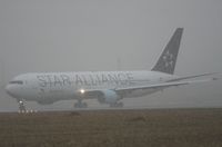 OE-LAY @ LOWW - Austrian B 767 snowstorm in vienna - by Delta Kilo