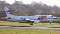 OK-EGO @ EGCC - CSA B737 lands at Manchester in Feb 2008 - by Terry Fletcher