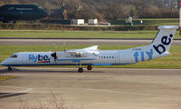 G-ECOB @ EGCC - A recent additon to the Flybe Dash 8 fleet - seen at Manchester in Feb 2008 - by Terry Fletcher