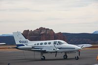 N1668T @ SEZ - Cessna 414 and red rock - by Vincent Kager