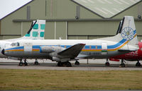 G-SOEI @ EGNH - This now stored HS748 spent many years flying for Mount Cook Airline in New Zealand - by Terry Fletcher
