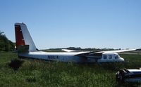 N111UA @ I19 - N111UA Aero Commander 680FL out to grass at Greene County OH - by Pete Hughes