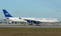 LV-BIT @ MIA - Aerolineas Argentinas A340 arrives Miami in Feb 2008 - this aircraft was previously operated by Air Canada and BWIA