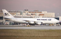 N748SA @ MIA - Southern Air B747 at Miami as evening starts to draw in
