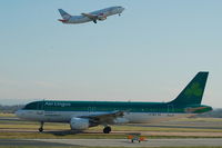 EI-DET @ EGCC - Aer Lingus Taxiing + BMI baby G-TOYB Taking off - by David Burrell