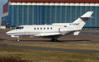 N700WC @ EGGW - Hs125 Series 700 arrives on stand at Luton - by Terry Fletcher