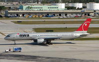 N511US @ FLL - Northwest B757 taxies out for departure from FLL - by Terry Fletcher