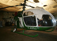 F-AZOJ @ LFCW - Re-registered Alouette II inside hangard @ LFCW... ex. F-GIJJ - by Shunn311