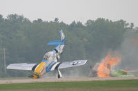 N151RJ @ KOSH - Accident immediately after impact with Precious Metal II - by Mark Silvestri