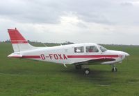 G-FOXA @ EGCL - Piper Cadet about to leave a gloomy Fenland airfield - by Simon Palmer