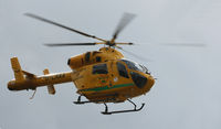G-LNAA @ EGXW - Lincs/Notts air ambulance quick take off - by E Dodds