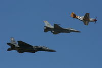 88-1704 @ TIX - Heritage flight with F-16 and P-51