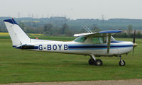 G-BOYB @ EGSP - Cessna A152 at Sibson - by Terry Fletcher