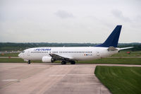 EC-JSJ @ EGCC - Futura 737 holding for runway 06L at Manchester - by Steve Hambleton